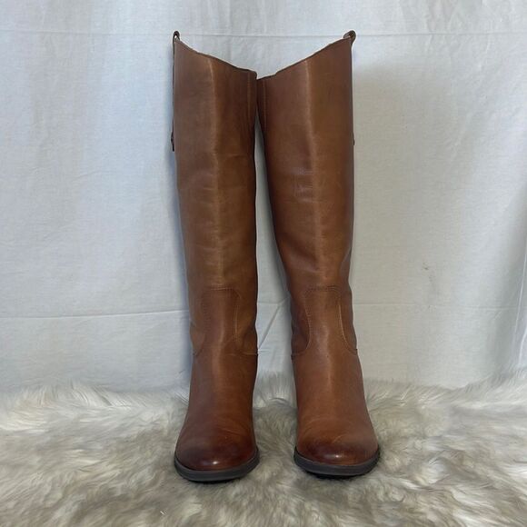 Sam Edelman Penny Cognac Leather Knee High Riding Boots Sz 7.5 - Picture 3 of 7